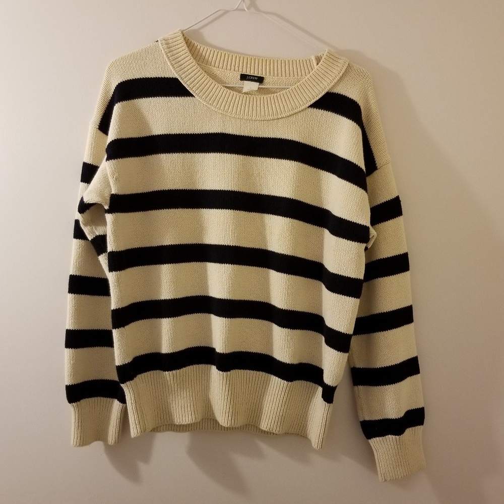 J.Crew Black & White Stripe Sweater